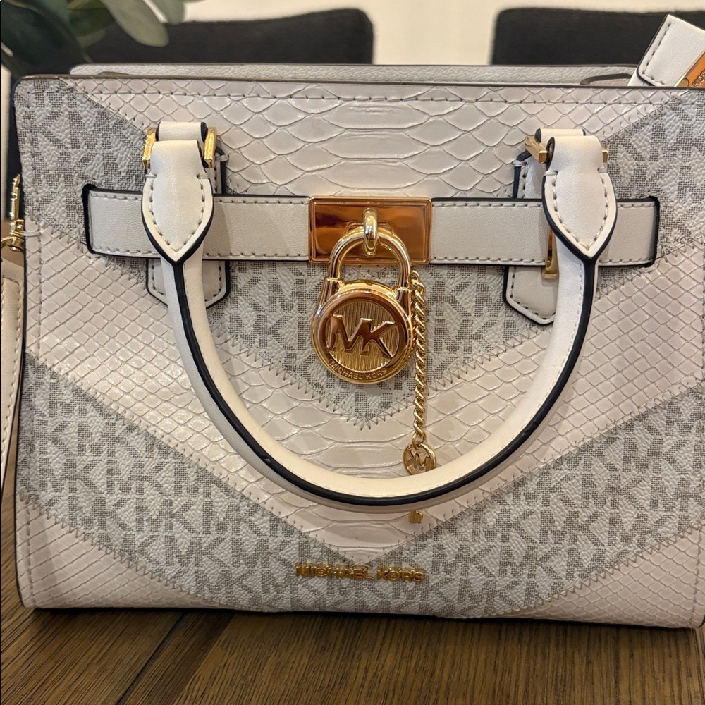 Michael Kors Gray and Gold Satchel and Wallet